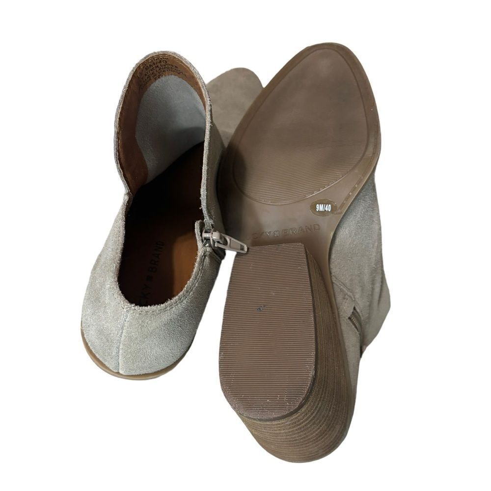 Lucky Brand Women’s Stayci side ankle bootie color tan wide heel size 9 - Picture 6 of 7